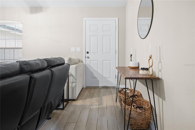 living room featuring hardwood / wood-style flooring