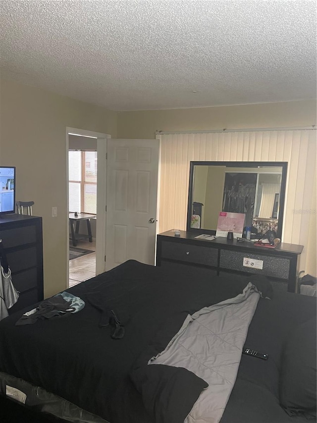 bedroom with a textured ceiling