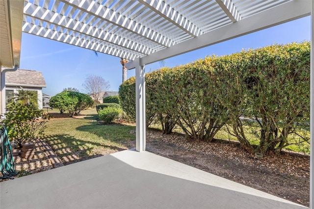 view of patio with a pergola