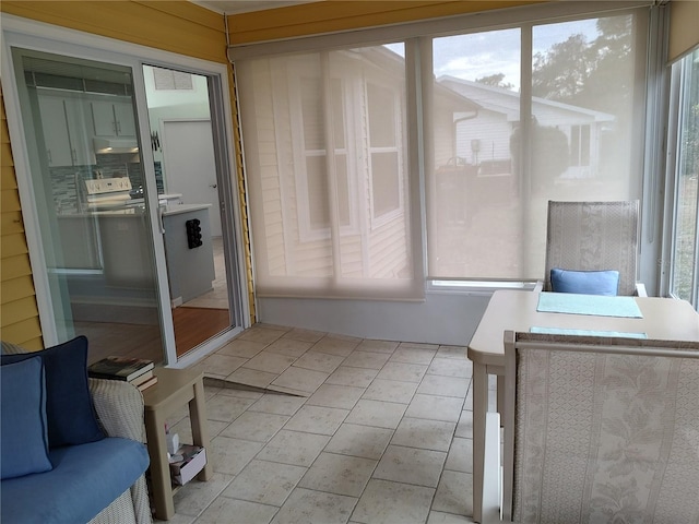 view of unfurnished sunroom