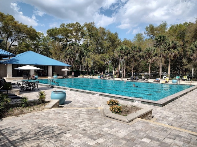 view of pool featuring a patio area