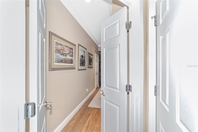 hall featuring light hardwood / wood-style flooring