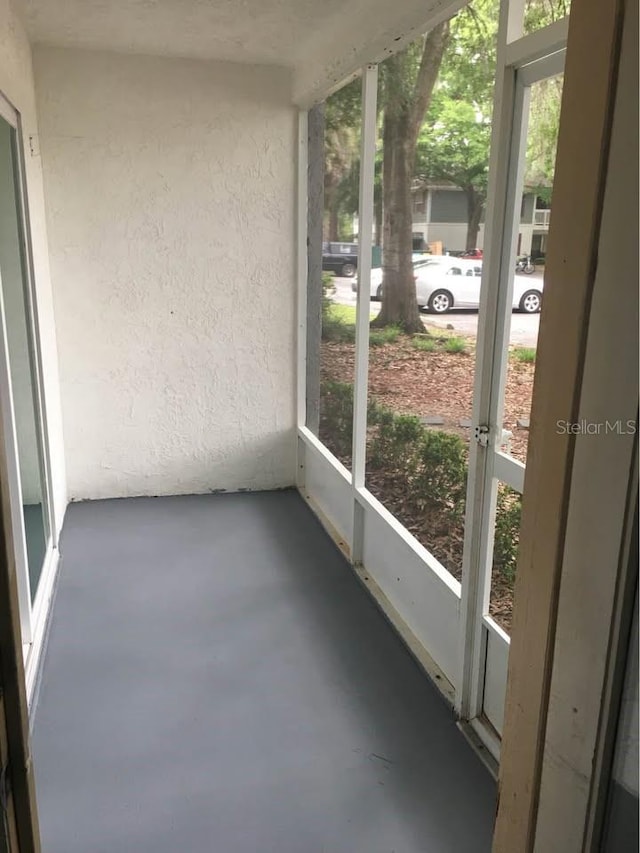 view of unfurnished sunroom