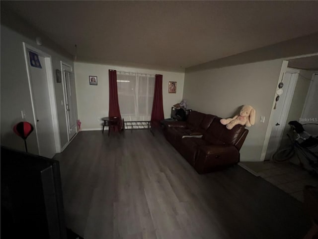 living room with wood-type flooring