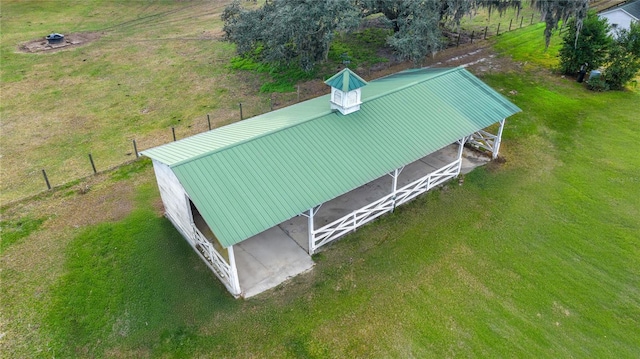 aerial view featuring a rural view