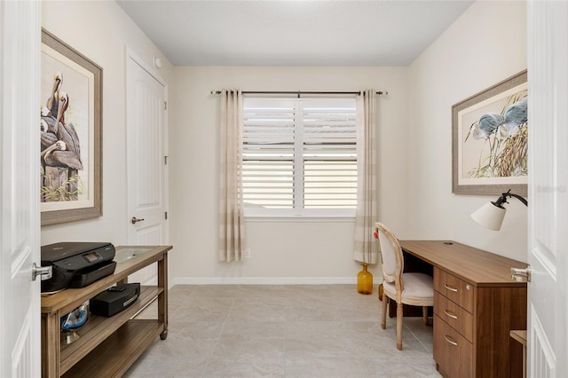 office space featuring light tile patterned floors