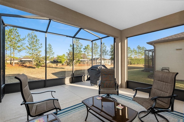 sunroom with plenty of natural light