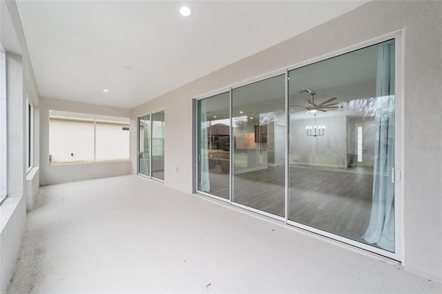 view of unfurnished sunroom