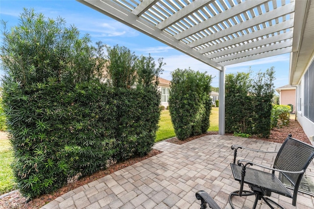 view of patio with a pergola