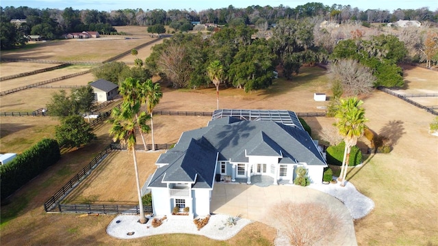 bird's eye view featuring a rural view