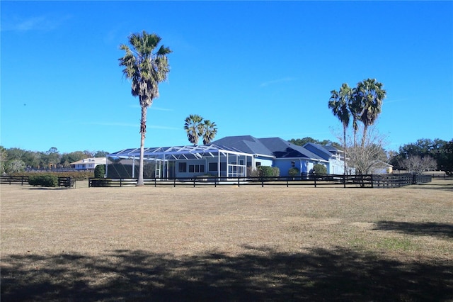 exterior space featuring glass enclosure