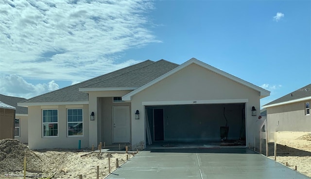 view of front of house with a garage