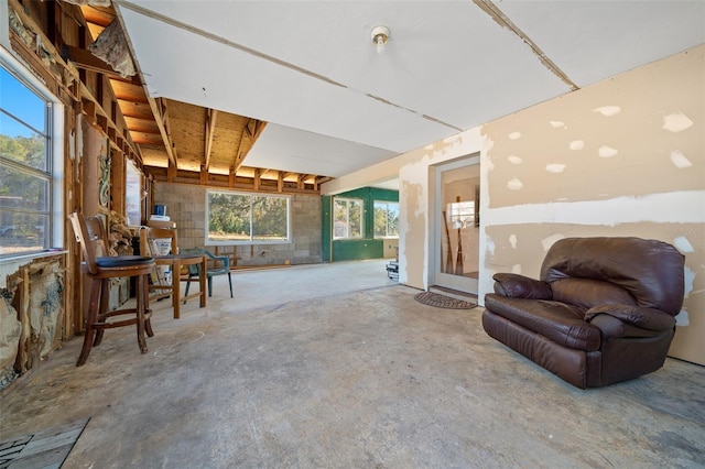 interior space featuring concrete flooring