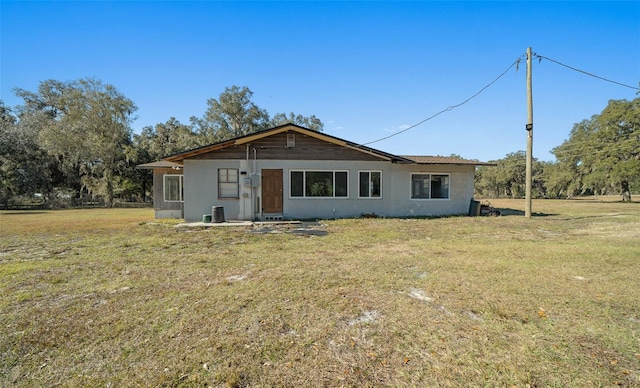 rear view of house with a yard