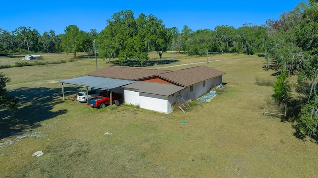 aerial view featuring a rural view