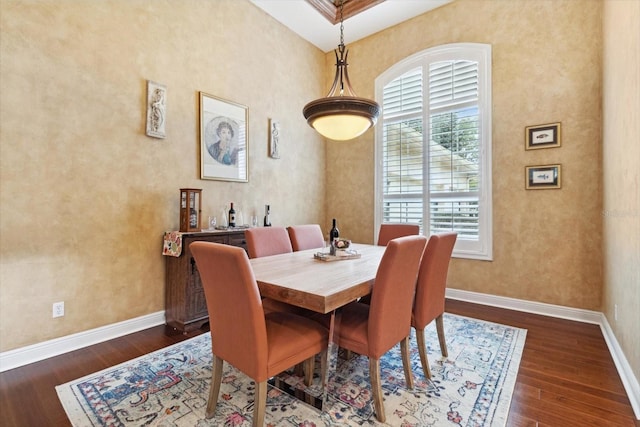 dining area featuring dark hardwood / wood-style floors