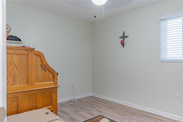 interior space with light hardwood / wood-style floors