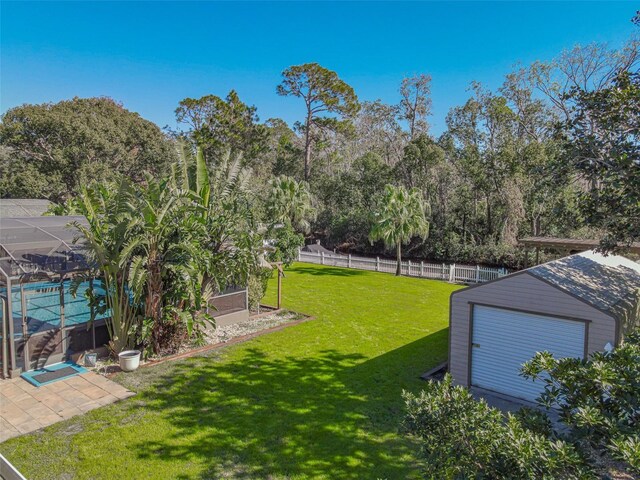 view of yard featuring a lanai