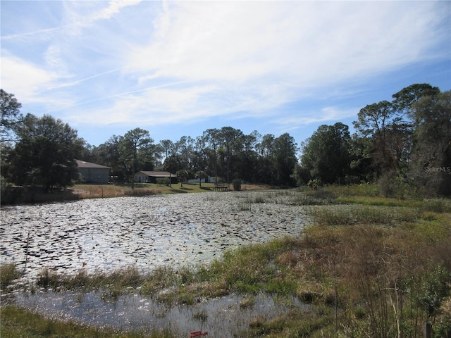 view of landscape with a water view