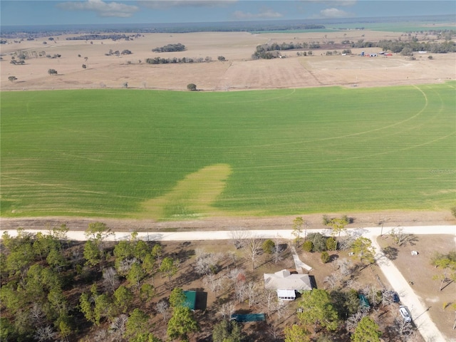 aerial view with a rural view