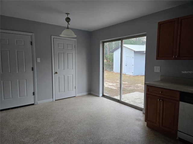 view of unfurnished dining area