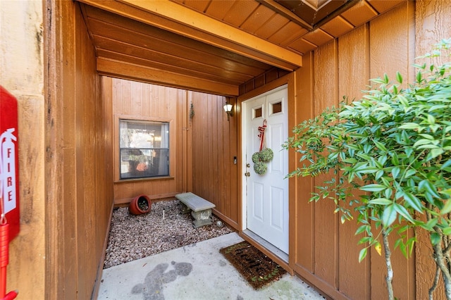 view of doorway to property