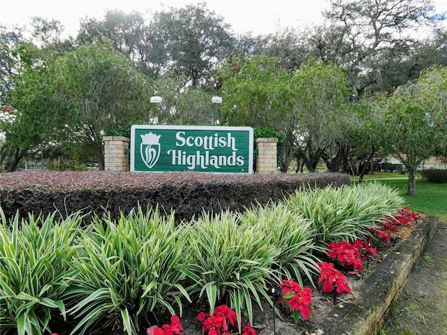 view of community sign