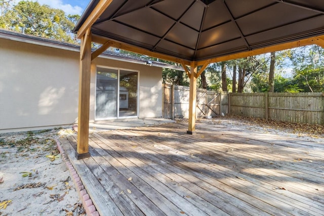 deck with a gazebo