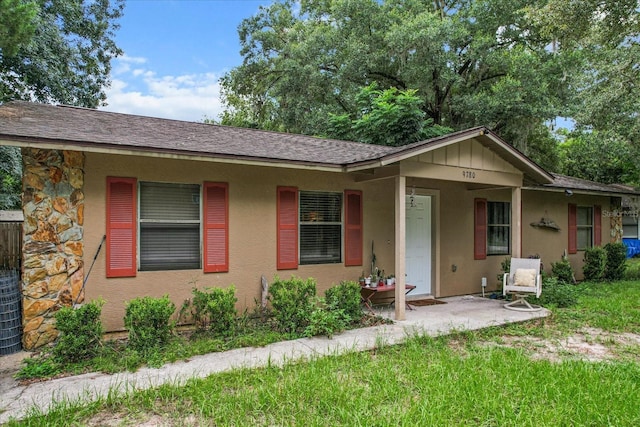 view of single story home