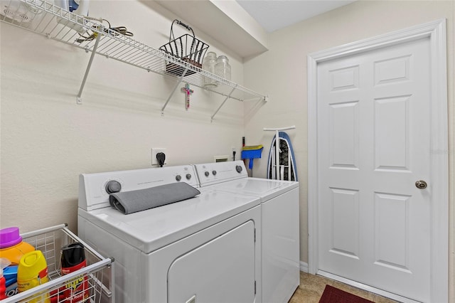 laundry area featuring washer and dryer