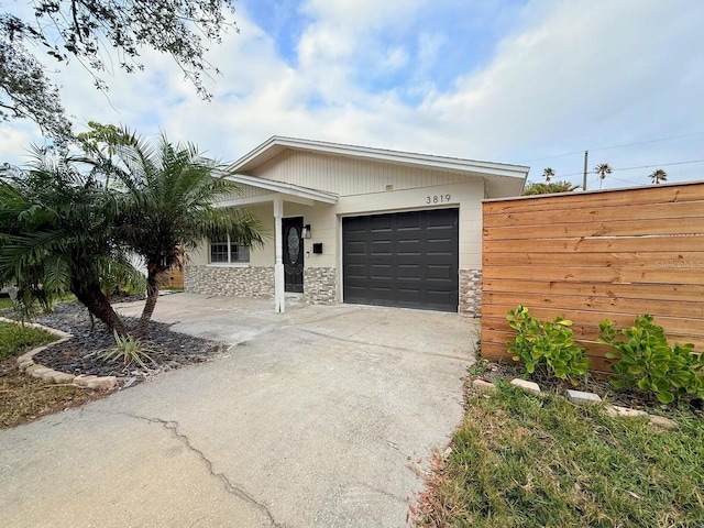 view of front of home with a garage