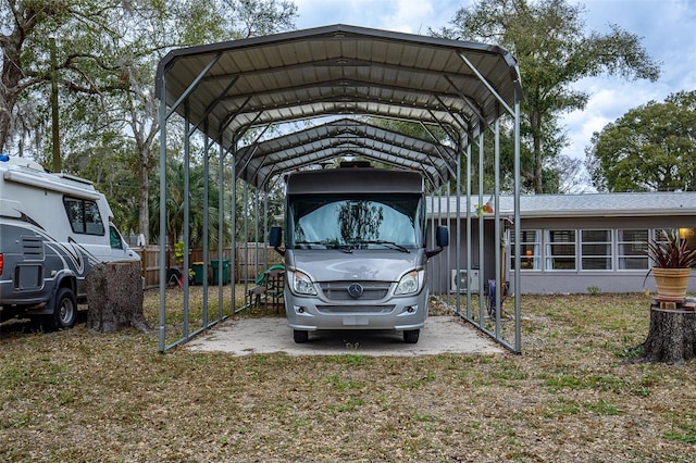 view of car parking featuring a carport