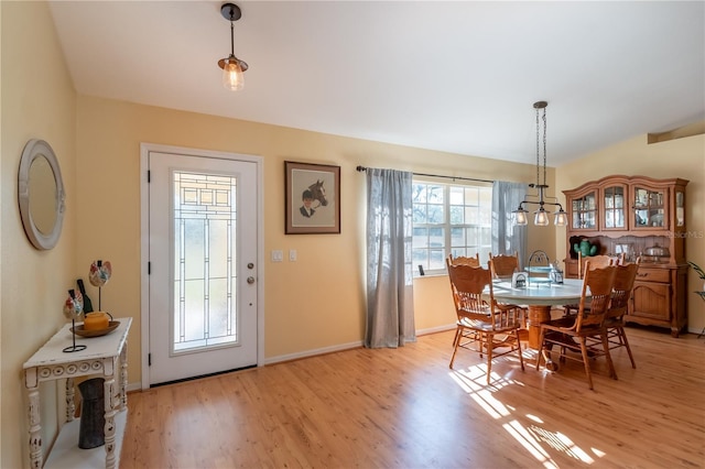 dining space featuring light hardwood / wood-style floors