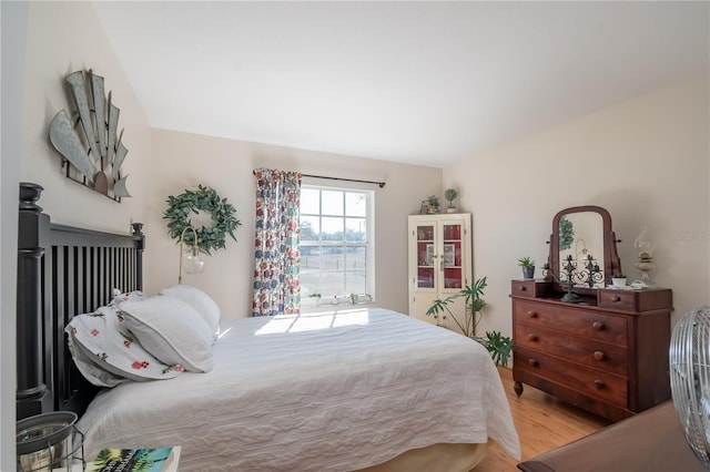 bedroom with light hardwood / wood-style flooring