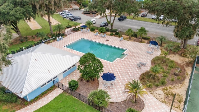 view of pool featuring a patio