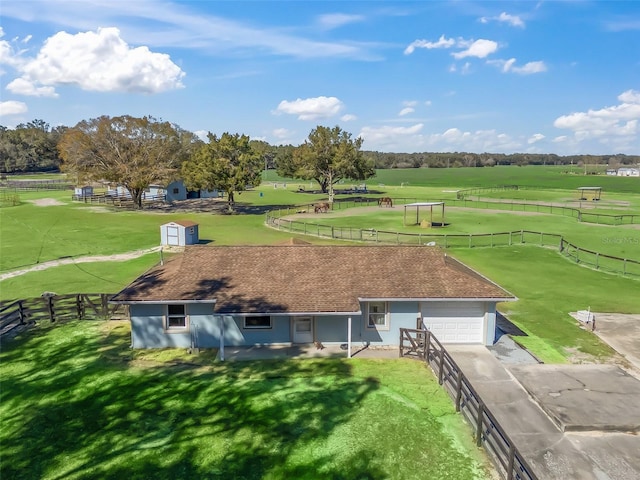 drone / aerial view featuring a rural view