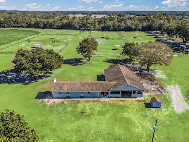 aerial view featuring a rural view