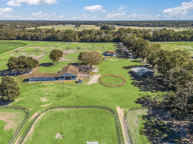 aerial view with a rural view