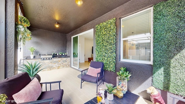 view of patio / terrace featuring an outdoor kitchen