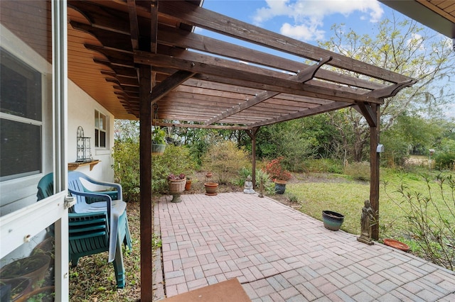 view of patio / terrace with a pergola