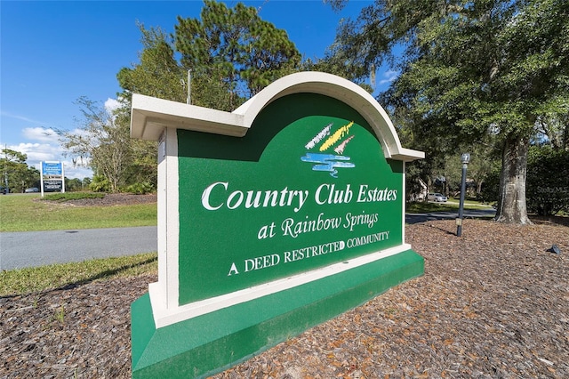 view of community sign