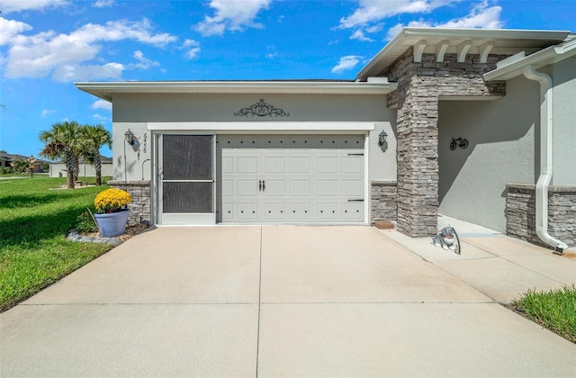 exterior space featuring a garage