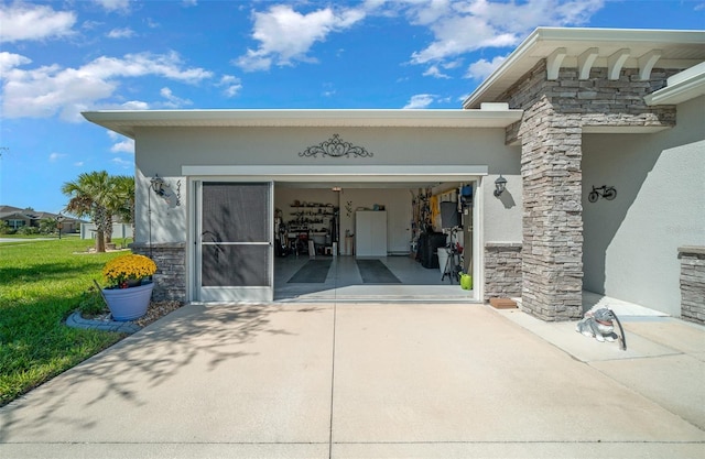 view of garage