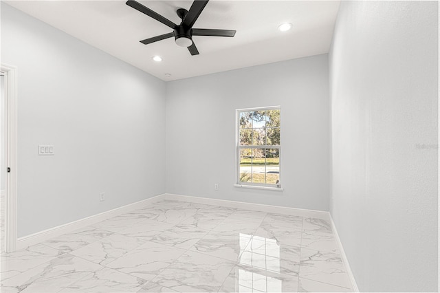 unfurnished room featuring ceiling fan