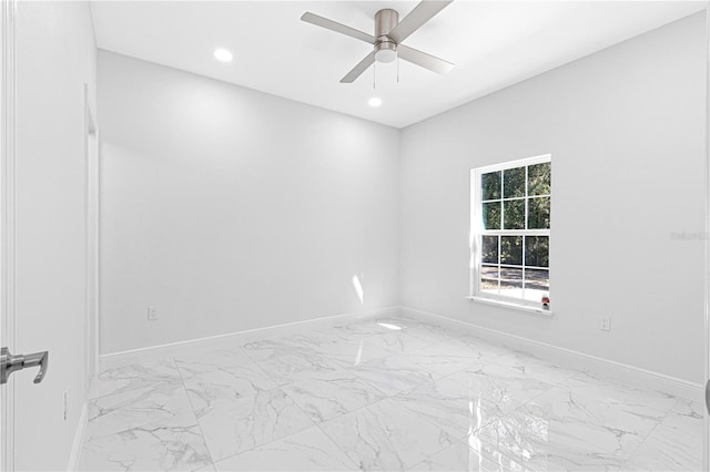 unfurnished room featuring ceiling fan