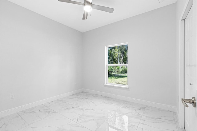 unfurnished room featuring ceiling fan