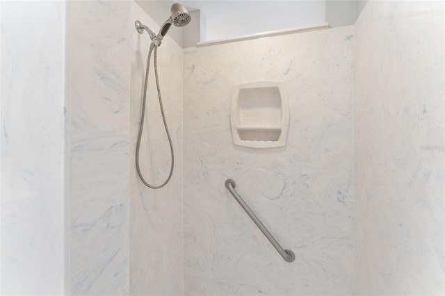 interior details with tiled shower