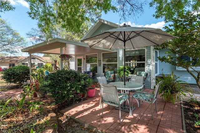 view of patio / terrace featuring outdoor dining space