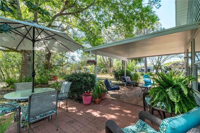 view of patio / terrace featuring outdoor dining area