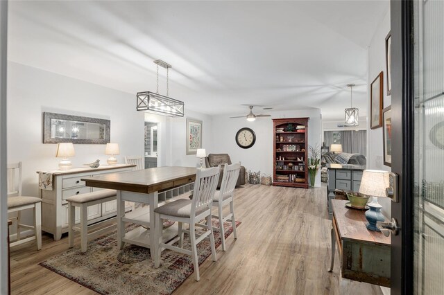 8723 SW 93rd Ln Unit C, Ocala, FL 34481 - dining area featuring ceiling fan and light wood finished floors